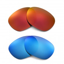 New Walleva Polarized Ice Blue + Fire Red Replacement Lenses For Ray-Ban Wayfarer RB2132 55mm